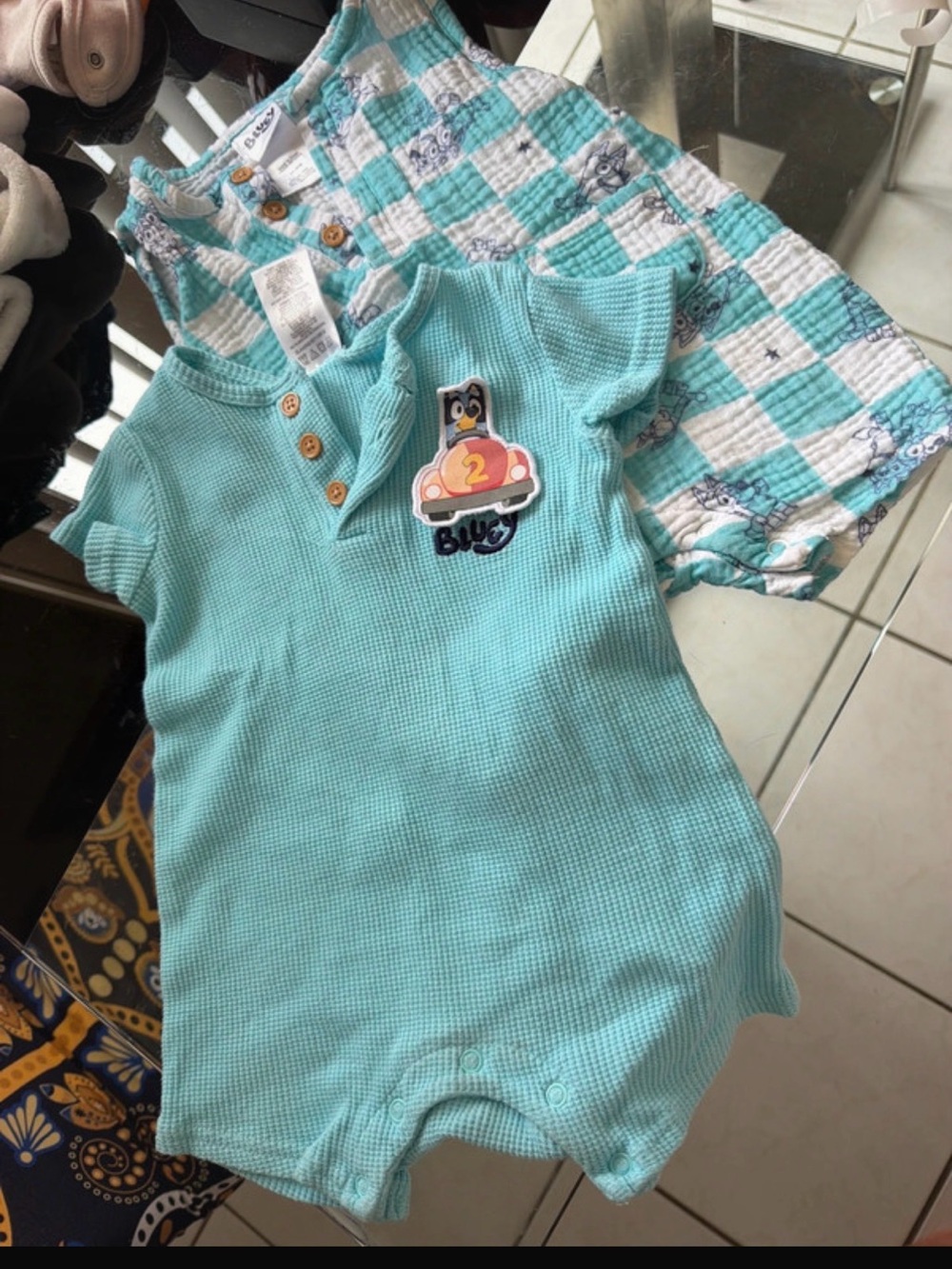 Unbranded Baby Short-Sleeve Romper in Aqua